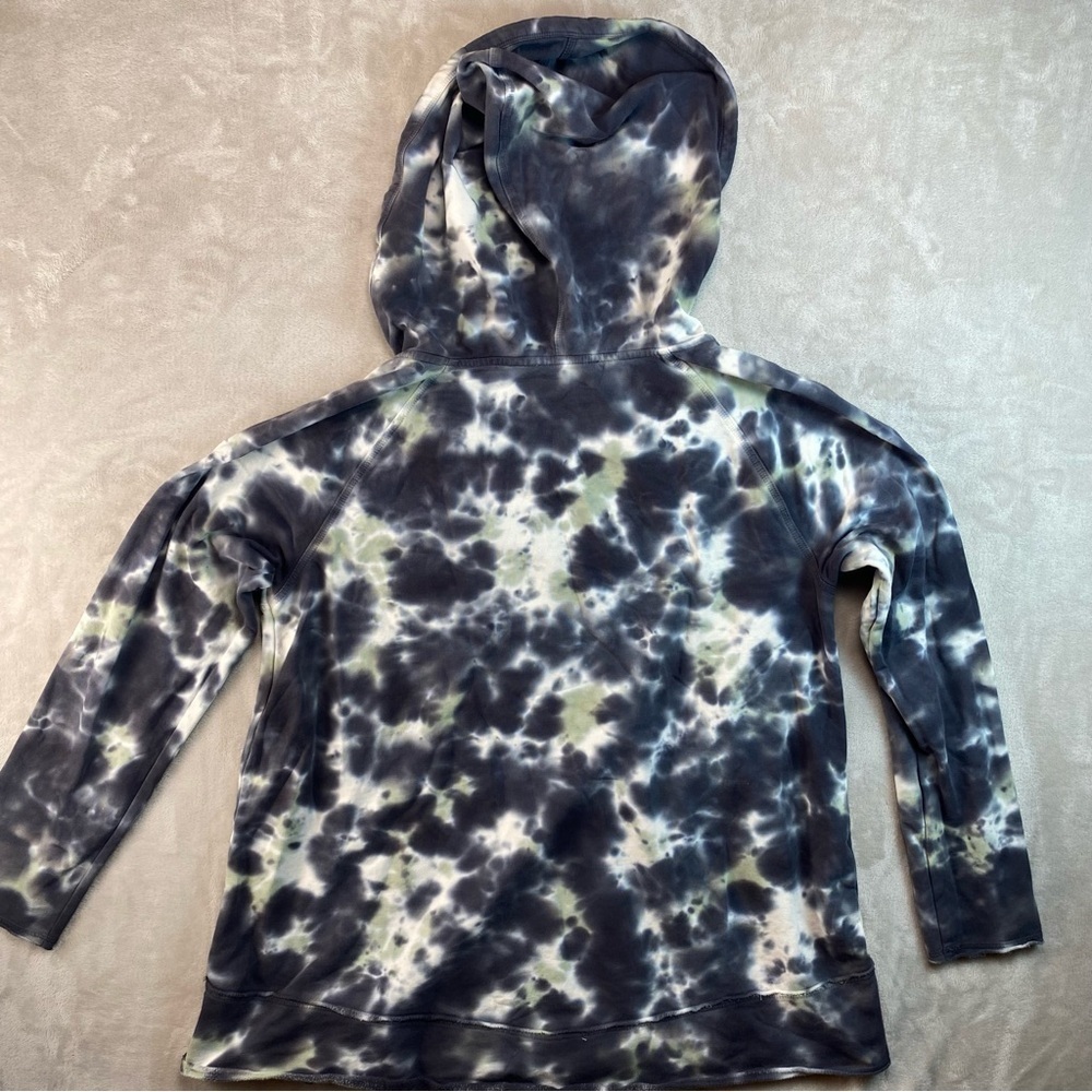 Soft Surroundings Hoodie Large Tie-Dye Gray &  Light Teal - Picture 2 of 8